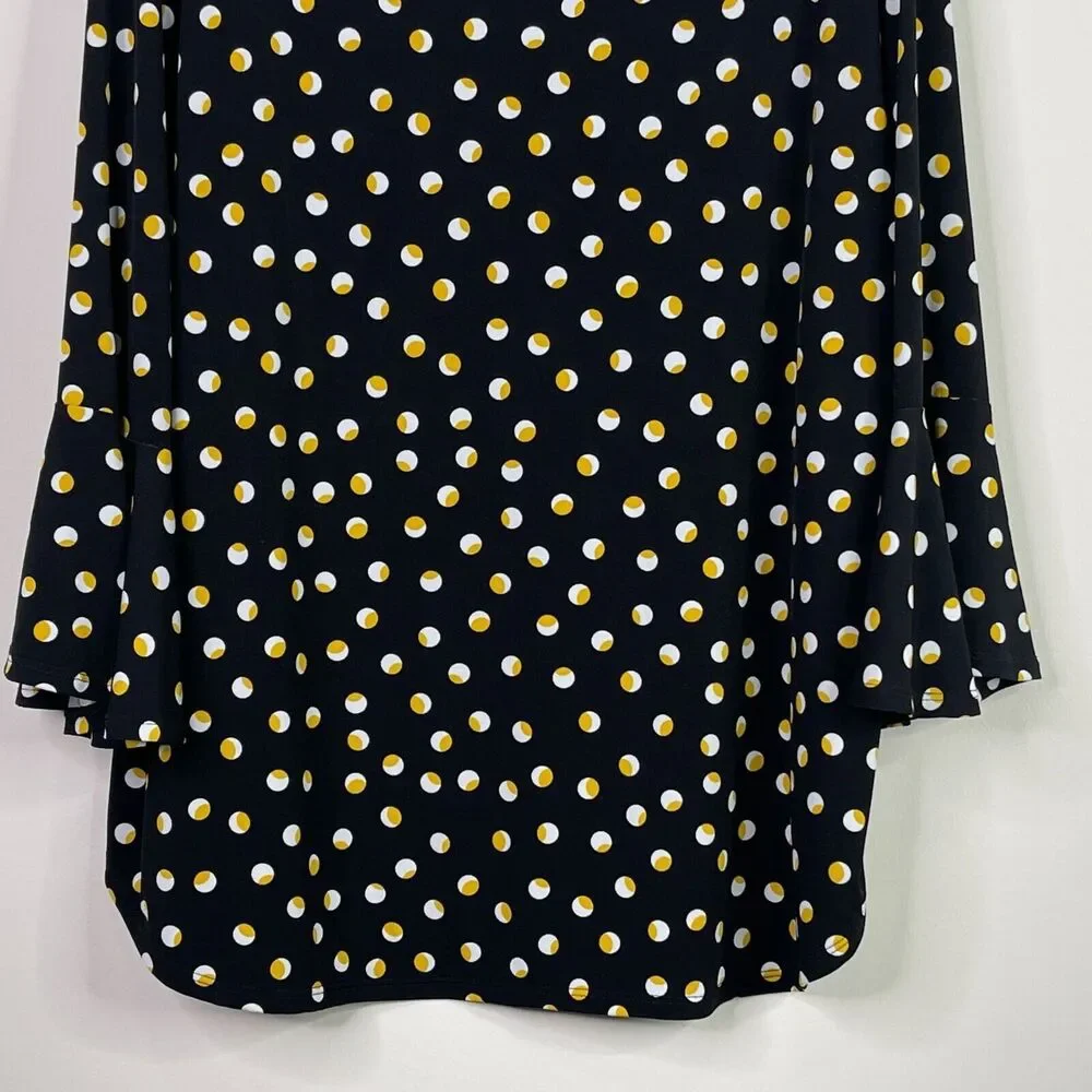 Carmen Marc Valvo Polka Dot Y2K Bell Sleeve Blouse Women's Size 2X - Picture 6 of 8